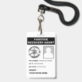 Badge Porte-badge de cordon d'agent de récupération de f (Arrière avec lanière)