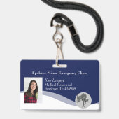 Badge Porte-badge de sangle ID horizontal Affaires Médic (Avant avec lanière)