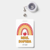 Badge Porte-badge enseignant – Conception arc-en-ciel (Avant avec rétractable)