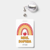 Badge Porte-badge enseignant – Conception arc-en-ciel (Arrière avec rétractable)
