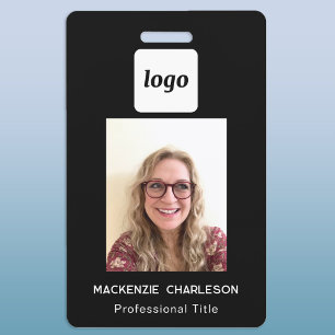 Badge Porte-badge photo ID simple logo noir