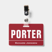 Badge Portier nommé customisé (Face avec clip)