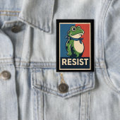 Badge Portland Frog Protest Anti Ice Resistance I Stand (Insitu)