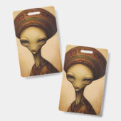 Badge Portrait Alien antique (Avant & arrière)