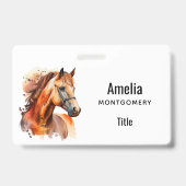 Badge Portrait de beau cheval alezan (Arrière)
