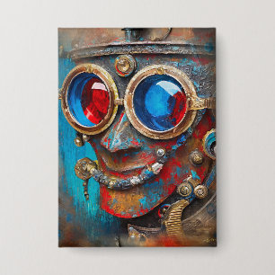 Badge Portrait de l'homme en étain Steampunk