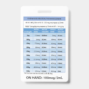 BADGE POSOLOGIE RAPIDE : FENTANYL POUR SÉDATION ET DOULE