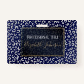 Badge Poster de animal Leopard Parties scintillant bleu  (Devant)