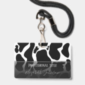 Badge Pots de vache noir simple Animal (Avant avec lanière)