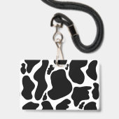 Badge Pots de vache noir simple Animal (Arrière avec lanière)