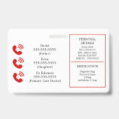 Badge PoTS En cas d'urgence ICE maladie invisible (Arrière)