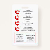 Badge PoTS En Coque d'urgence maladie invisible ICE (Dos)