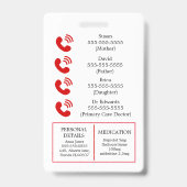 Badge PoTS En Coque d'urgence maladie invisible ICE Ba (Arrière)