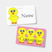 Badge Poulet mignon Thunder_Cove (Avant & arrière)