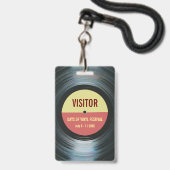 Badge pour accès à votre thème vinyle d'événement (Avant avec lanière)
