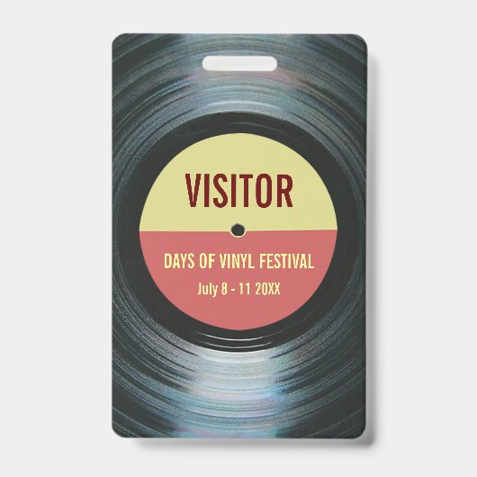 Badge pour accès à votre thème vinyle d'événement (Avant)