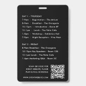Badge pour événement 4x6 | Carte d'accès au progra (Arrière)