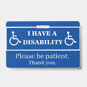 Badge pour handicap bleu
