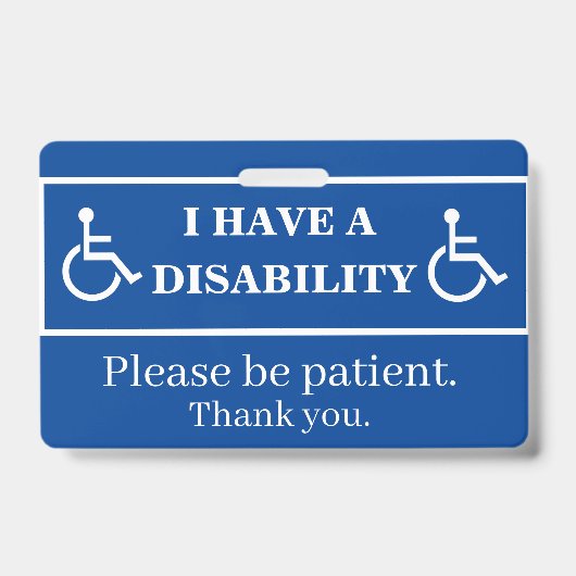 Badge pour handicap bleu (Avant)