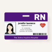 Badge pourpre | Code photo de l'employé Médicale de l'hô (Devant)