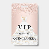 Badge Poussette rose gold blush glitter dust nom vip (Avant)