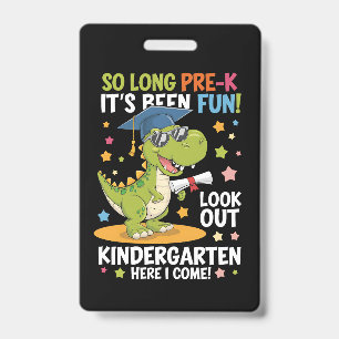 Badge Pré K Graduate jardin d'enfants Dinosaur T Rex