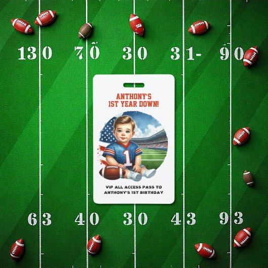 Badge Première année de bas Football Anniversaire VIP Pa