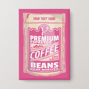 Badge Premium espresso café haricots rose nourriture pop