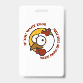 Badge Prenez soin de la poule 1 (Arrière)