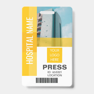 Badge Presse Code-barres, Logo ID jaune