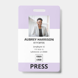 Badge Presse Simple Photo d'identité d'entreprise