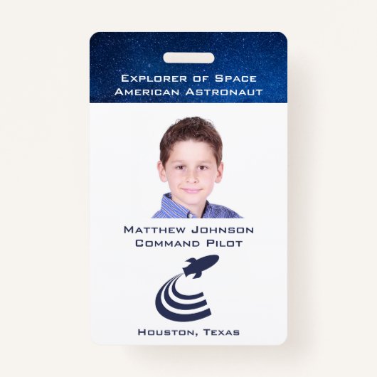 Badge Prétendre l'insigne astronaute pour enfants Person (Devant)