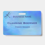 Badge Pretty Blue Dragonfly Business Artist Crafter  (Avant)