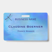Badge Pretty Blue Dragonfly Business Artist Crafter  (Arrière)