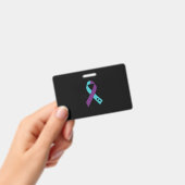 Badge Prévention du suicide au ruban violet point-virgul (Manuel / portable)