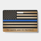 Badge Prière de l'agent de police Ligne Bleue Mince Pers (Arrière)