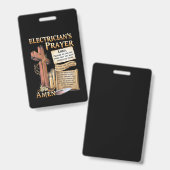 Badge Prière de l'électricien Amen (Avant & arrière)