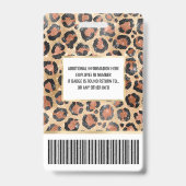 Badge Prince d'Or noir Brown Leopard (Arrière)