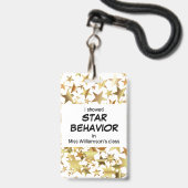 Badge Prix de l'enseignant STAR COMPORTEMENT (Arrière avec lanière)