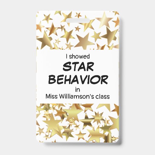 Badge Prix de l'enseignant STAR COMPORTEMENT (Avant)