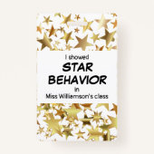 Badge Prix de l'enseignant STAR COMPORTEMENT (Dos)