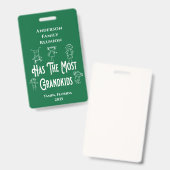 Badge Prix des Grands-parents de la Réunion le plus de p (Avant & arrière)