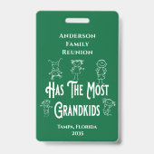 Badge Prix des Grands-parents de la Réunion le plus de p (Avant)