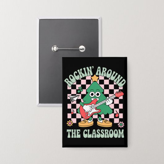 Badge Prof chic Noël qui déchire en classe (Recto/Verso)