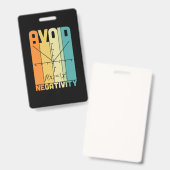 Badge Prof de maths éviter la négativité (Avant & arrière)