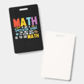 Badge Prof de maths Les maths ne sont pas un sport de sp (Avant & arrière)