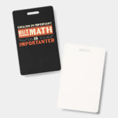 Badge Prof de maths Les maths sont plus importantes (Avant & arrière)