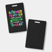 Badge Prof de science cool (Avant & arrière)