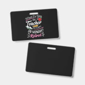 Badge Professeur À La Retraite Professeur Retraité Heure (Avant & arrière)