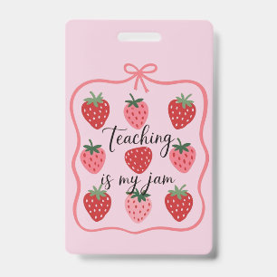 Badge Professeur amoureux de la fraise L'enseignement es